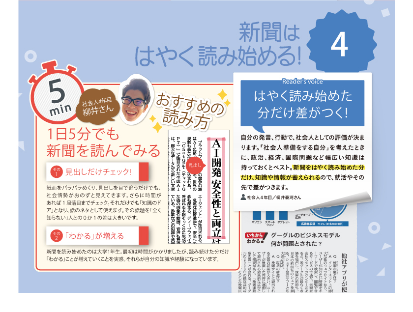 新聞ははやく読み始める！