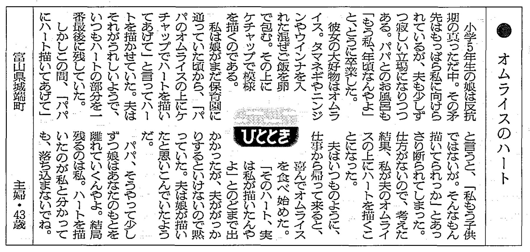 オムライスのハート　2003年10月